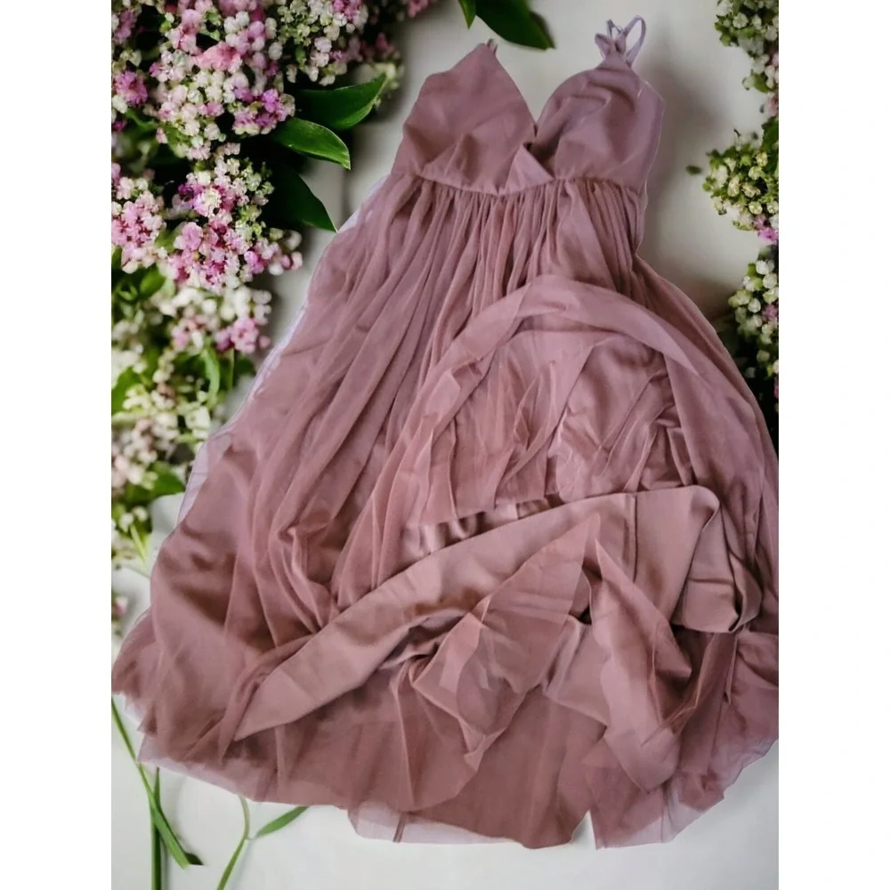ASOS Sz 8 Mocha Tulle Ballerina‎ Dress Fairy Romantic Goddess Vintage Style - Picture 2 of 11